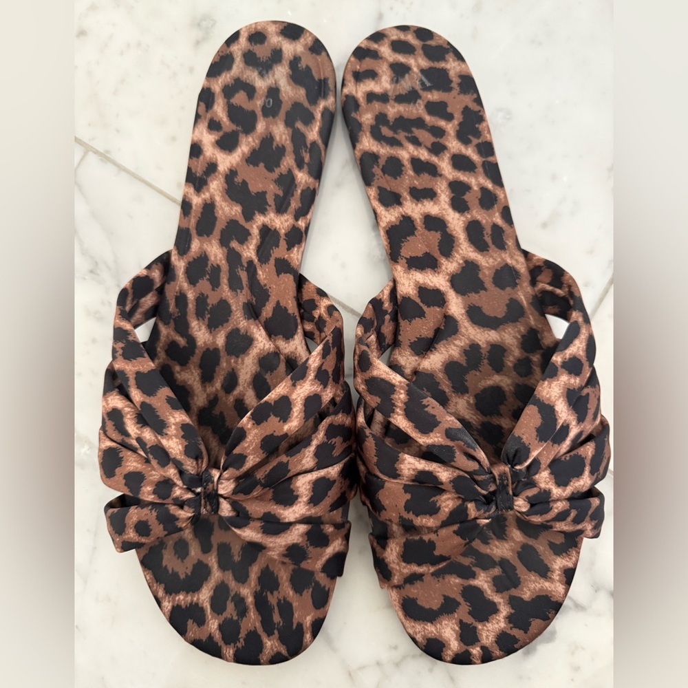Zara Leopard Print Slide Sandals - Picture 3 of 5